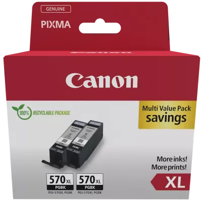 Canon PGI-570XL PGBK (0318C007, 0318C010), originální inkoust, černý, 2-pack