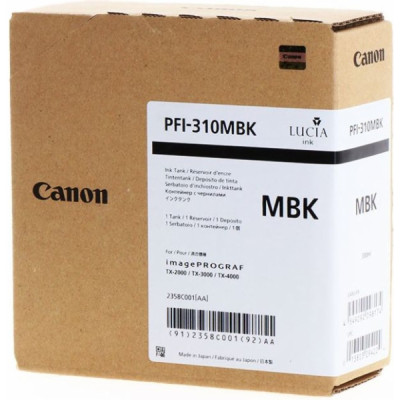 Canon PFI-310MBk (2358C001), originální inkoust, matně černý, 330 ml