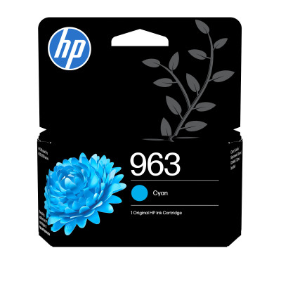 HP 3JA23AE (963), originální inkoust, azurový, 700 stran (10,77 ml)