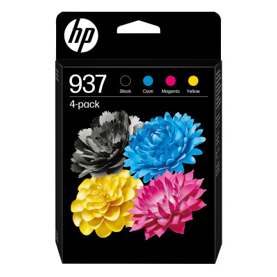 HP 6C400NE (937), originální inkoust, CMYK, 1250/800 stran, 4-pack