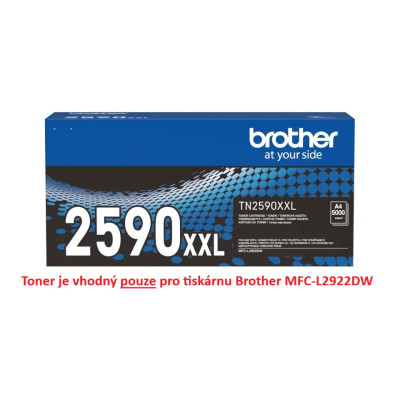 Brother TN-2590XXL, originální toner, černý, 5000 stran