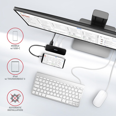 AXAGON HMC-6GL, USB 3.2 Gen 1 hub, porty 3x USB-A, HDMI 4k/30Hz, RJ-45 GLAN, PD 100W, kabel USB-C 20cm
