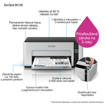 Inkoustová tiskárna Epson EcoTank M1100 (C11CG95403)
