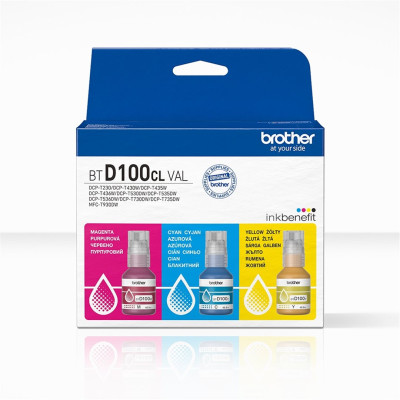 Brother BT-D100CLVAL (BTD100CLVAL), originální inkoust, CMY, 5 000 stran, 3-pack