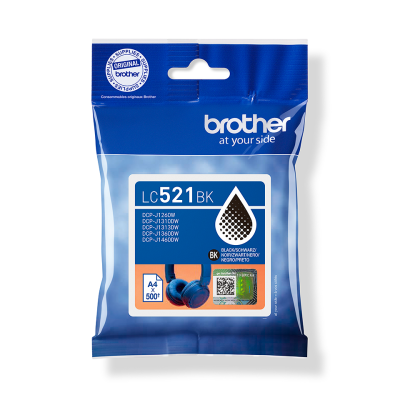 Brother LC-521BK, originální inkoust, černý, 500 stran