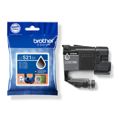 Brother LC-521BK, originální inkoust, černý, 500 stran