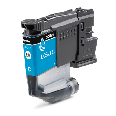Brother LC-521C, originální inkoust, azurový, 500 stran