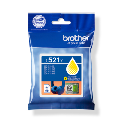 Brother LC-521Y, originální inkoust, žlutý, 500 stran