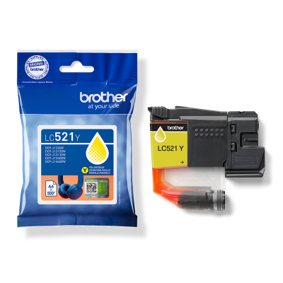 Brother LC-521Y, originální inkoust, žlutý, 500 stran