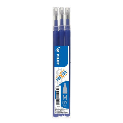 Náplň do gumovacích rollerů Pilot Frixion Ball 07, Clicker 07, LX, modrá, sada 3 ks