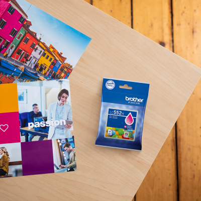 Brother LC-552M, originální inkoust, purpurový, 550 stran