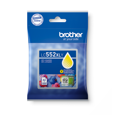 Brother LC-552XLY, originální inkoust, žlutý, 1500 stran, XL