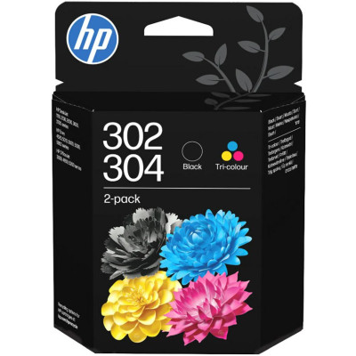 HP B82L1AE (302/304), originální inkoust, černý/barevný, 170/150 stran, 2-pack