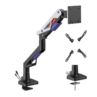 Powerton ERGO STRYNX Polohovatelný držák pro monitor, bílo/černá, 2-30KG, svorka, 24