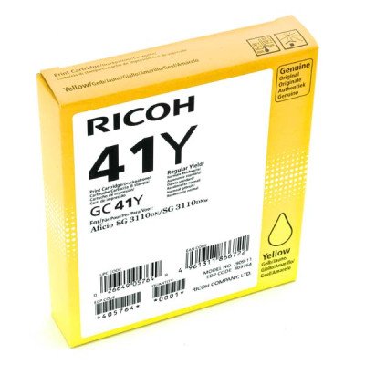 Ricoh GC-41HY (405764), originální gelová náplň, žlutá, 2200 stran