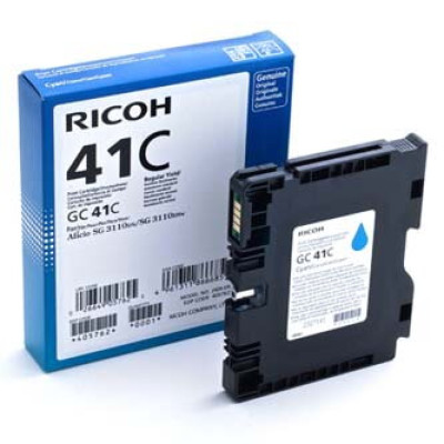 Ricoh GC-41HC (405762), originální gelová náplň, azurová, 2200 stran